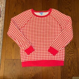 Draper James Red and White Gingham Sweater